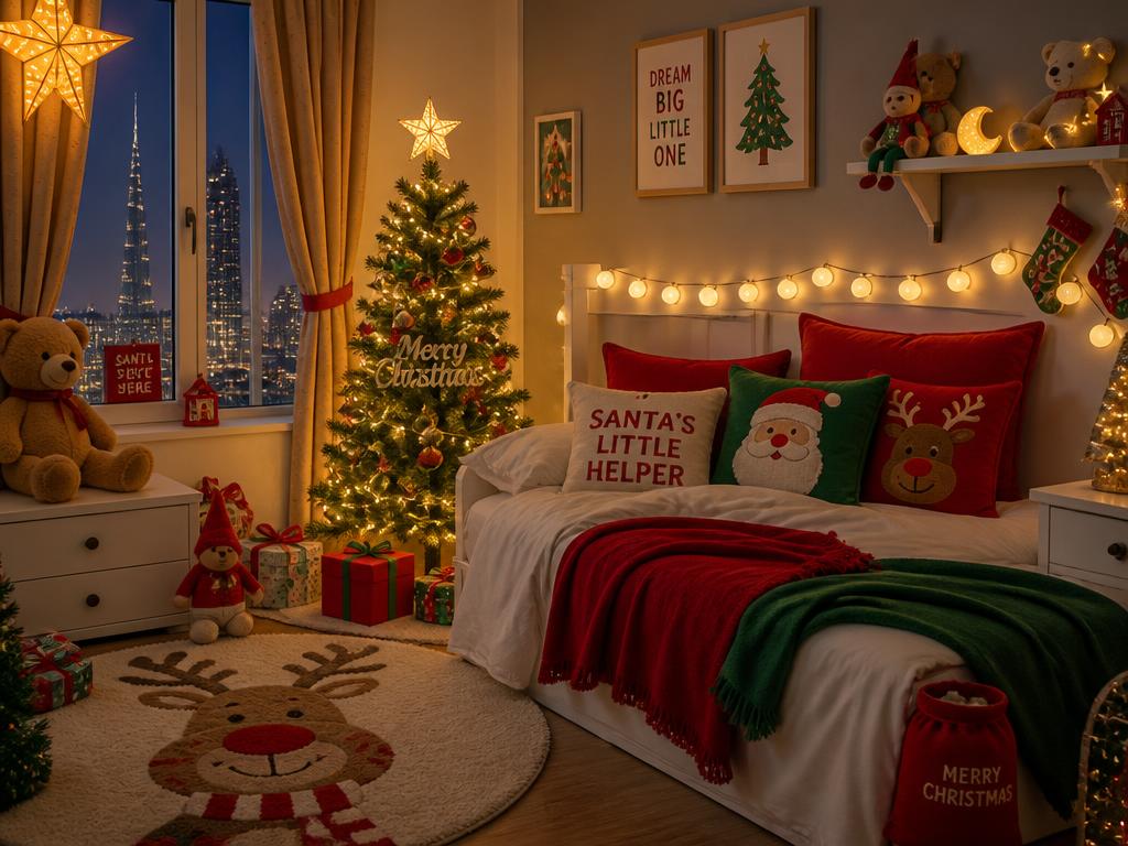 Festive children's bedroom decor